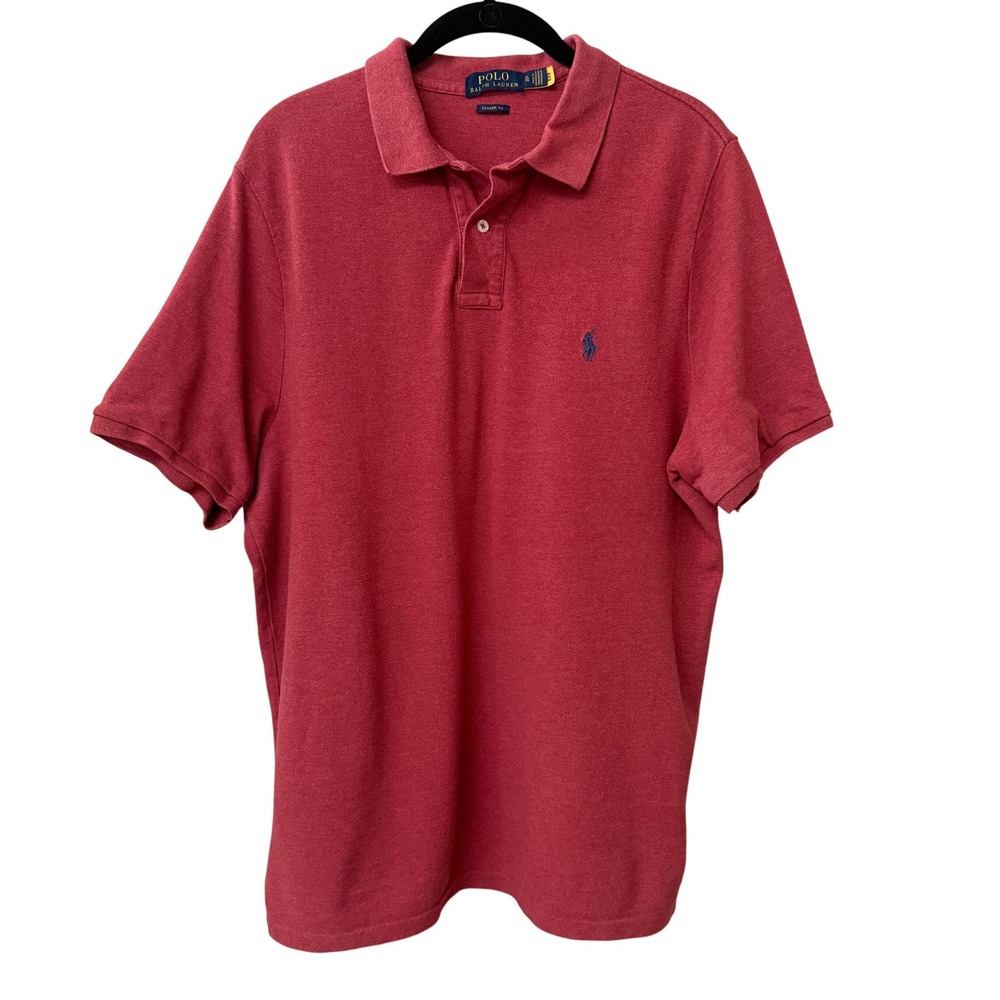 Polo Ralph Lauren Mens Classic Fit Short Sleeve Shirt XL Nantucket Red Cotton